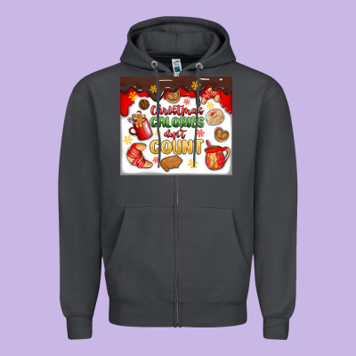Christmas Calories Don't Count Zipper Hoodie Designed By Maliassmallbusiness