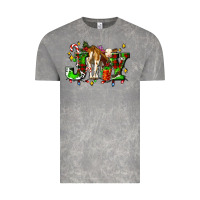 Joy With Baby Cow And Christmas Gifts Mistletoe Vintage Tee | Teevron