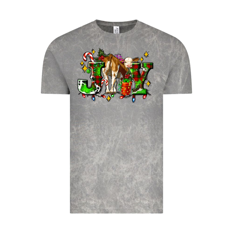 Joy With Baby Cow And Christmas Gifts Mistletoe Vintage Tee by AdoDesignShop | Teevron