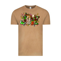 Vintage Camel joy with baby cow and christmas gifts mistletoe Vintage Tee - AdoDesignShop