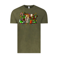 Vintage Olive joy with baby cow and christmas gifts mistletoe Vintage Tee - AdoDesignShop