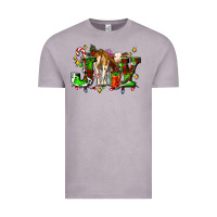 Vintage Zinc joy with baby cow and christmas gifts mistletoe Vintage Tee - AdoDesignShop