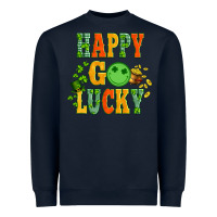 Navy happy go lucky  with coin and shamrock Heavyweight Sweatshirt - Artiststas