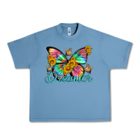 Pebble Blue dreamer with Butterfly and sunflowers Urban Heavy Tee - Artiststas