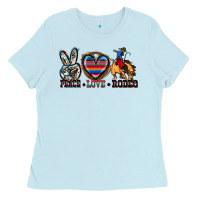 Baby Blue peace love rodeo Ladies Tee - Zillion Design Studio