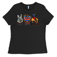Black peace love rodeo Ladies Tee - Zillion Design Studio