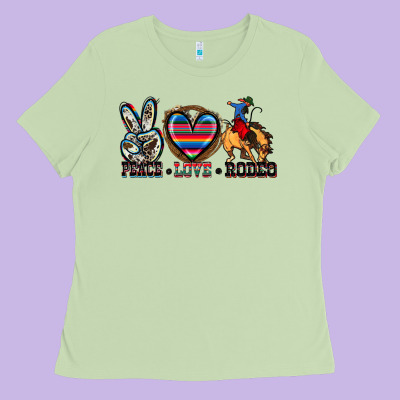 Peace Love Rodeo Ladies Tee Designed By Zillion Design Studio
