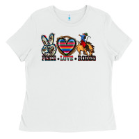 White peace love rodeo Ladies Tee - Zillion Design Studio