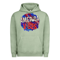 Pigment Oil Green America vibes with gnome Urban Hoodie - HowdyJamesFarm