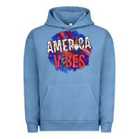 Pigment Pebble Blue America vibes with gnome Urban Hoodie - HowdyJamesFarm