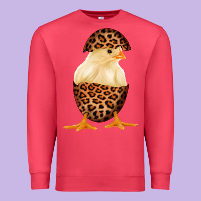 Chick With Leopard Eggshell Premium Sweatshirt Designed By Bettercallsaul