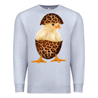 Heather Grey Chick with Leopard Eggshell Premium Sweatshirt - Bettercallsaul