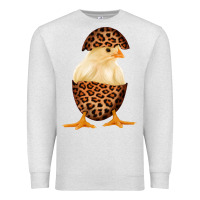 Oatmeal Heather Chick with Leopard Eggshell Premium Sweatshirt - Bettercallsaul