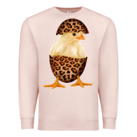 Pale Pink Chick with Leopard Eggshell Premium Sweatshirt - Bettercallsaul