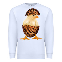 White Chick with Leopard Eggshell Premium Sweatshirt - Bettercallsaul
