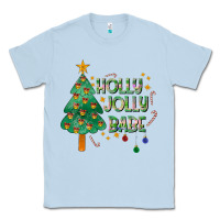 Dusty Blue Jolly Jolly Babe Classic Tee - CowhideDigitalArt
