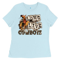 Baby Blue long live cowboys Ladies Tee - Zillion Design Studio
