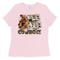 Bubblegum Pink long live cowboys Ladies Tee - Zillion Design Studio