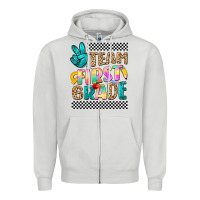 Dove Grey team first grade Zipper Hoodie - NancyCooperArtShop