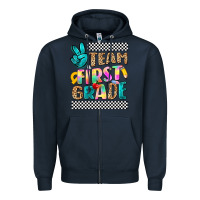 Navy team first grade Zipper Hoodie - NancyCooperArtShop