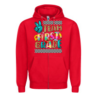 Red team first grade Zipper Hoodie - NancyCooperArtShop