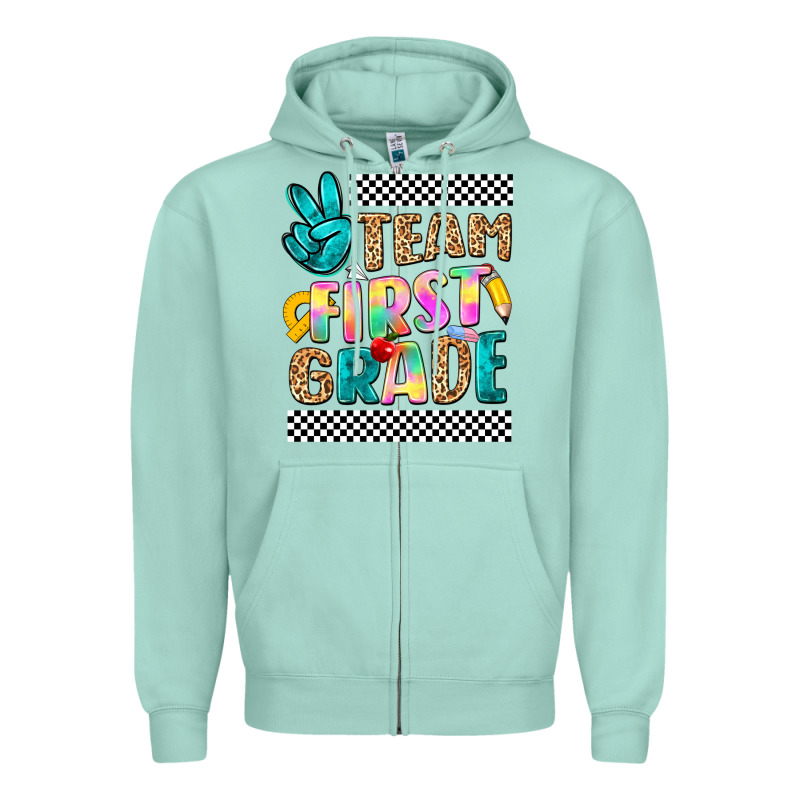 Team First Grade Zipper Hoodie by NancyCooperArtShop | Teevron