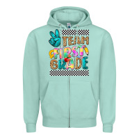 Seafoam team first grade Zipper Hoodie - NancyCooperArtShop