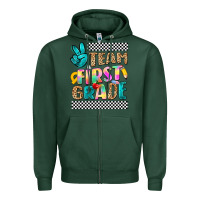 Sports Green team first grade Zipper Hoodie - NancyCooperArtShop