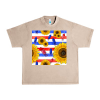 French Oak patriotic sunflowers Urban Heavy Tee - BundleAndBundleShop