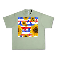 Oil Green patriotic sunflowers Urban Heavy Tee - BundleAndBundleShop