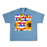 Pebble Blue patriotic sunflowers Urban Heavy Tee - BundleAndBundleShop