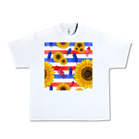 White patriotic sunflowers Urban Heavy Tee - BundleAndBundleShop