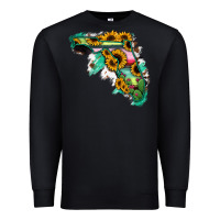 Black Florida Map with Sunflower and Serape Cactus Premium Sweatshirt - Bettercallsaul