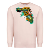 Pale Pink Florida Map with Sunflower and Serape Cactus Premium Sweatshirt - Bettercallsaul