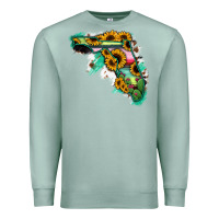Seafoam Florida Map with Sunflower and Serape Cactus Premium Sweatshirt - Bettercallsaul