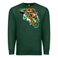 Sports Green Florida Map with Sunflower and Serape Cactus Premium Sweatshirt - Bettercallsaul