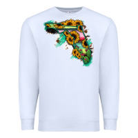 White Florida Map with Sunflower and Serape Cactus Premium Sweatshirt - Bettercallsaul