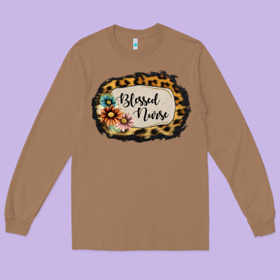 Blessed Nurse Long Sleeve Tee Designed By Jasminsmagicworld