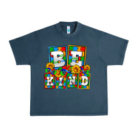 Midnight Navy bee kind autism Urban Heavy Tee - AdoDesignShop
