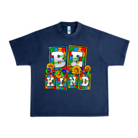 Navy bee kind autism Urban Heavy Tee - AdoDesignShop