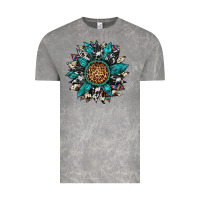 Cloud Rock cowhide leopard serape gemstone  sunflower Vintage Tee - Artiststas