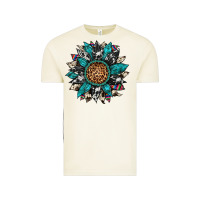 Vintage Arctic cowhide leopard serape gemstone  sunflower Vintage Tee - Artiststas