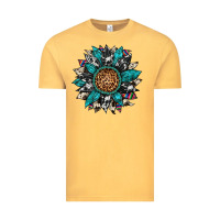 Vintage Mustard cowhide leopard serape gemstone  sunflower Vintage Tee - Artiststas