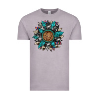 Cowhide Leopard Serape Gemstone  Sunflower Vintage Tee | Teevron