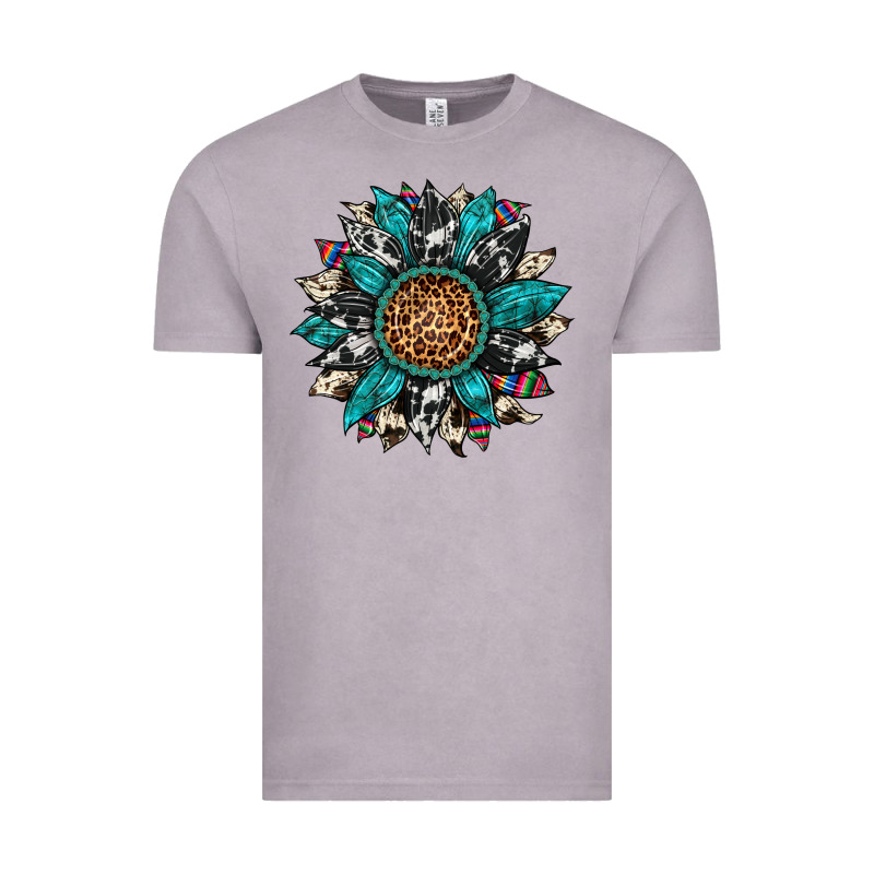 Cowhide Leopard Serape Gemstone  Sunflower Vintage Tee by Artiststas | Teevron