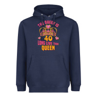Navy the queen is 40 long live the queen Heavyweight Hoodie - Jasminsmagicworld