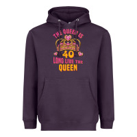 Plum the queen is 40 long live the queen Heavyweight Hoodie - Jasminsmagicworld