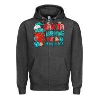 Charcoal Heather santa bring me turquoise Zipper Hoodie - MaliasSmallBusiness