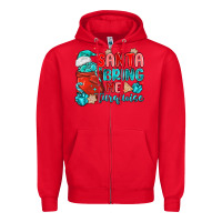 Red santa bring me turquoise Zipper Hoodie - MaliasSmallBusiness