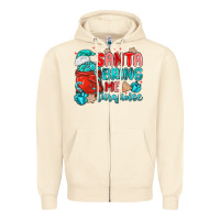 Sandshell santa bring me turquoise Zipper Hoodie - MaliasSmallBusiness